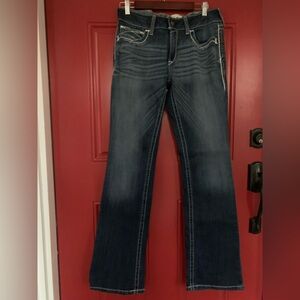 Ariat Dark Blue Boot Cut Jeans with Contrast Stitching